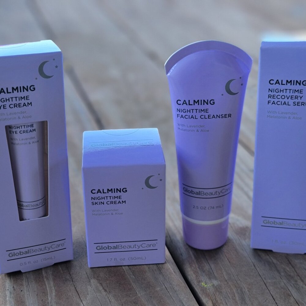 Global Beauty Care Calming Nighttime Skincare Set – 4 Piece Bundle